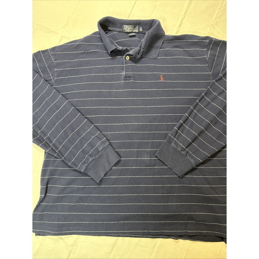 Polo By Ralph Lauren Long Sleeve Polo shirt Men's Size XL Blue Striped